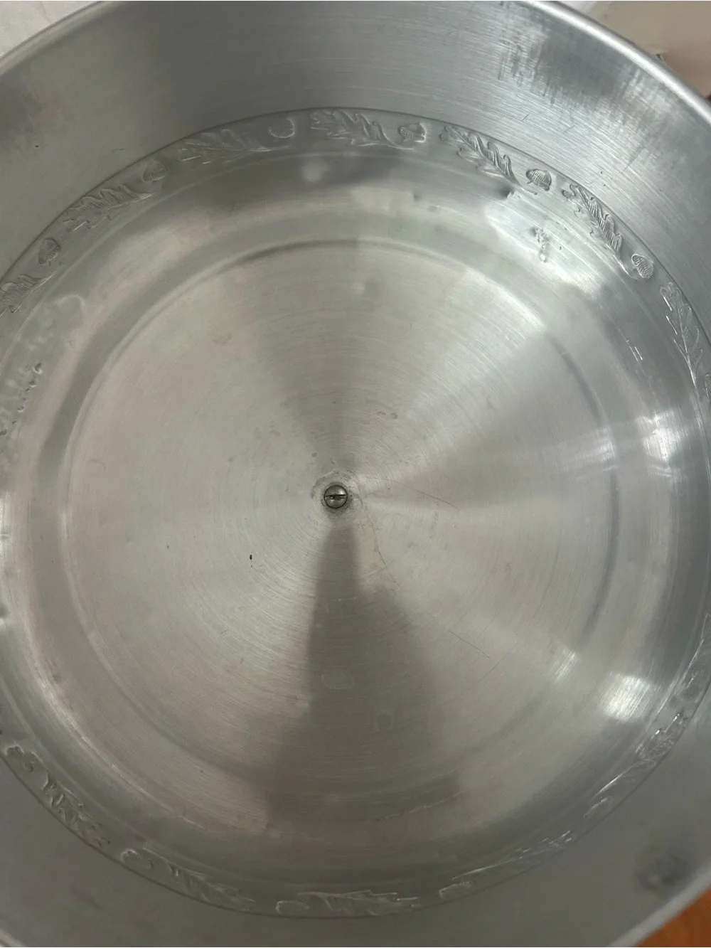Vintage aluminum Cake Dome with Wooden acorn Knob